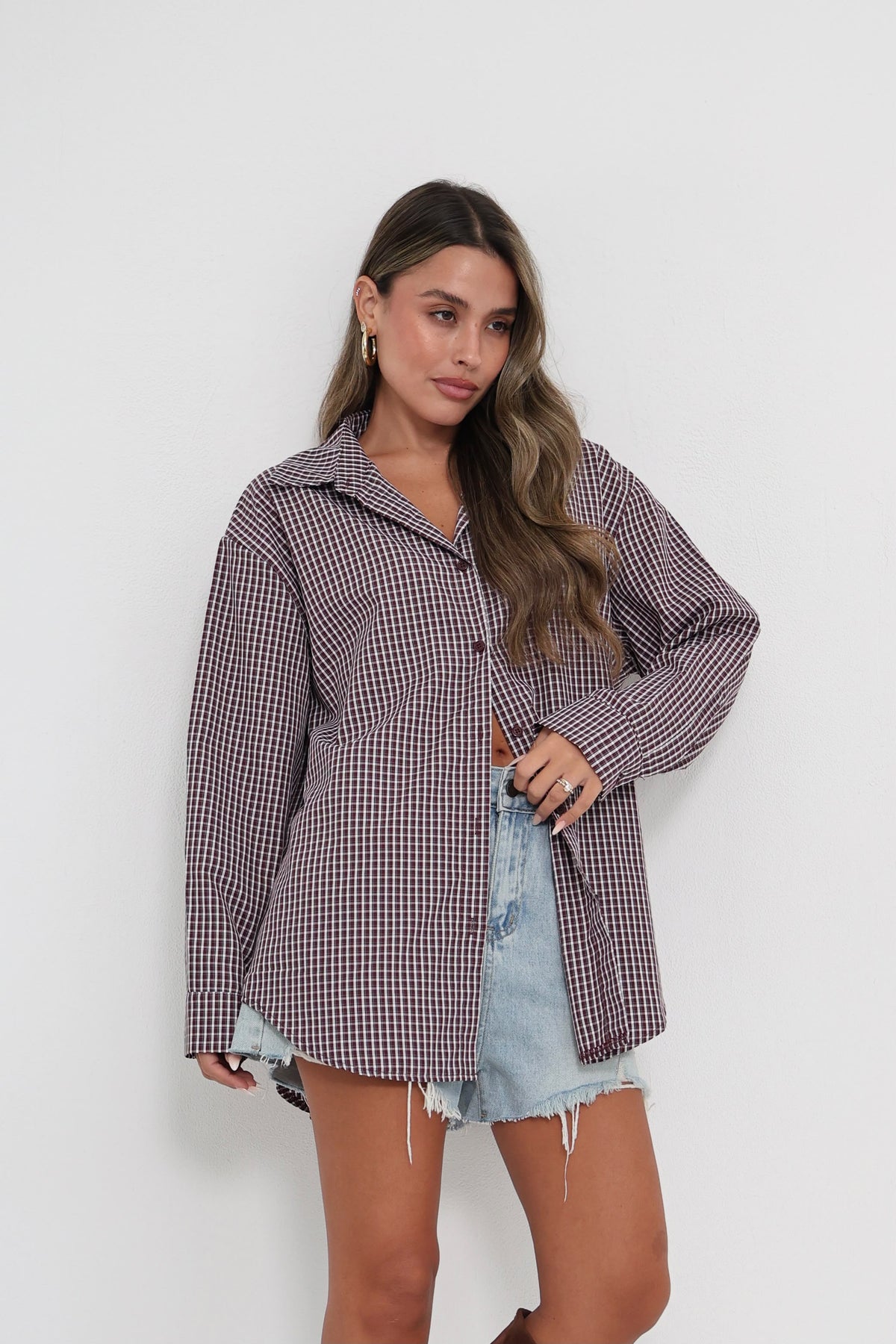 מכופתרת משבצות לינור