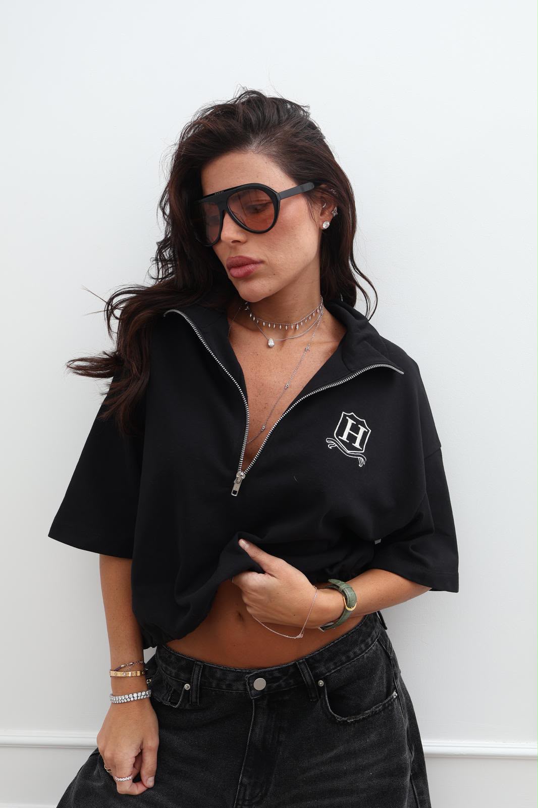 חולצה H שחור - Seya Style