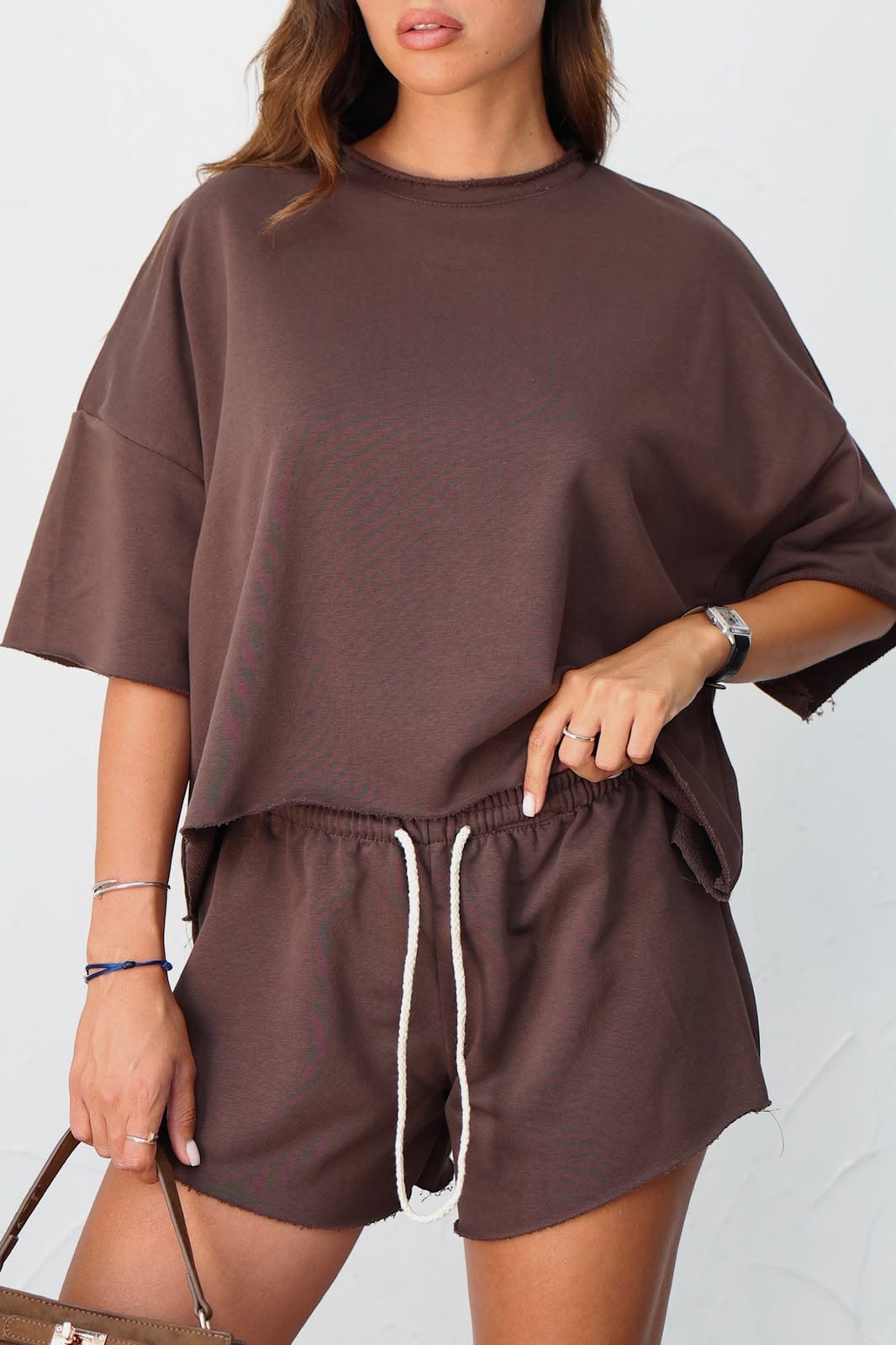 חליפה קרעים חום - Seya Style